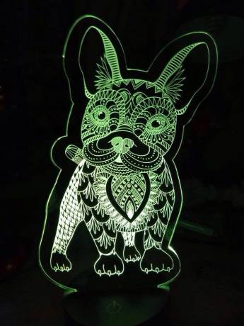 3Д лампа с изображением собаки