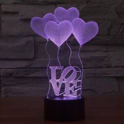 3Д лампа "Love" шарики