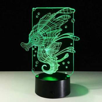 3D лампа морской конек